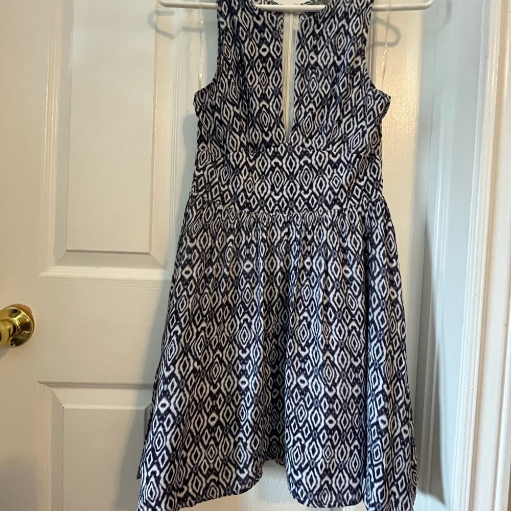 Blue and White Patterned Summer Dress
